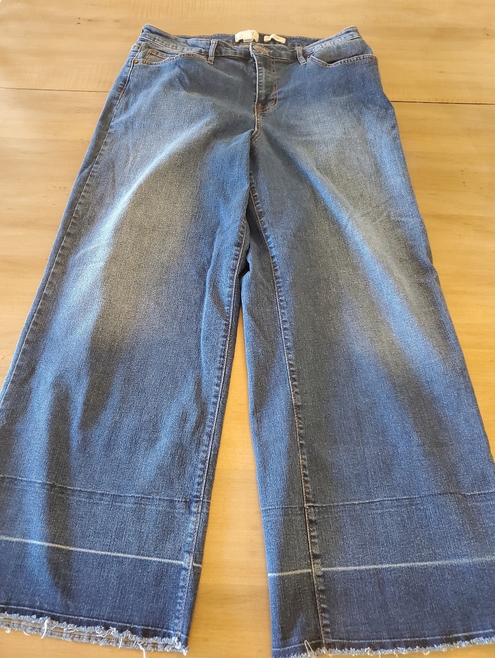 LOGO by Lori Goldstein Wide Leg Ankle Jeans
